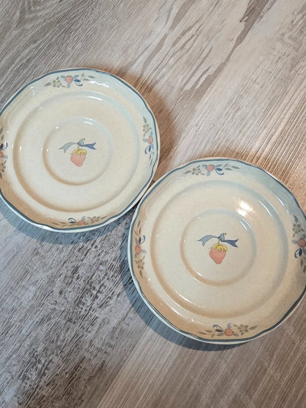 Vintage International China Marmalade Goose Stoneware Saucers - Set of 2